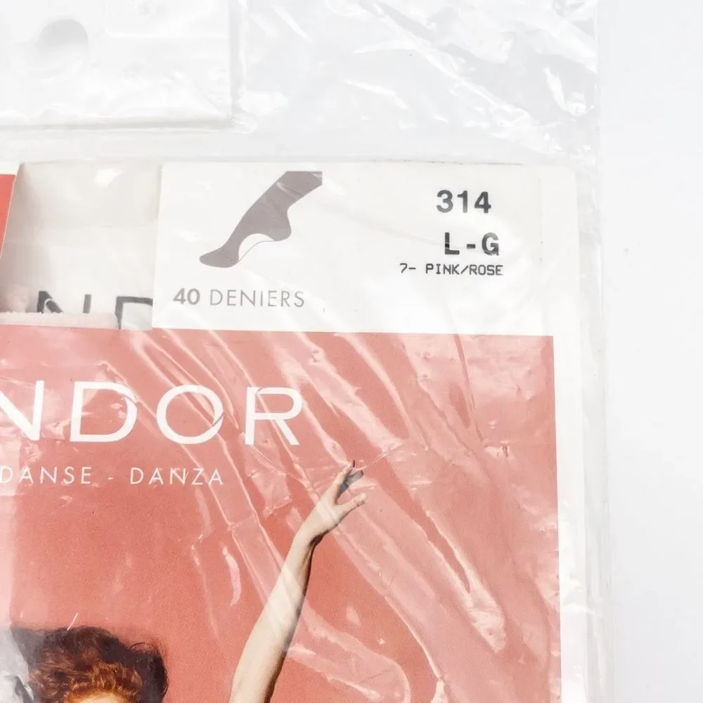 NWT Mondor Ballet Dance Tights Semi-Opaque Pink Convertible Tight Size Large NEW